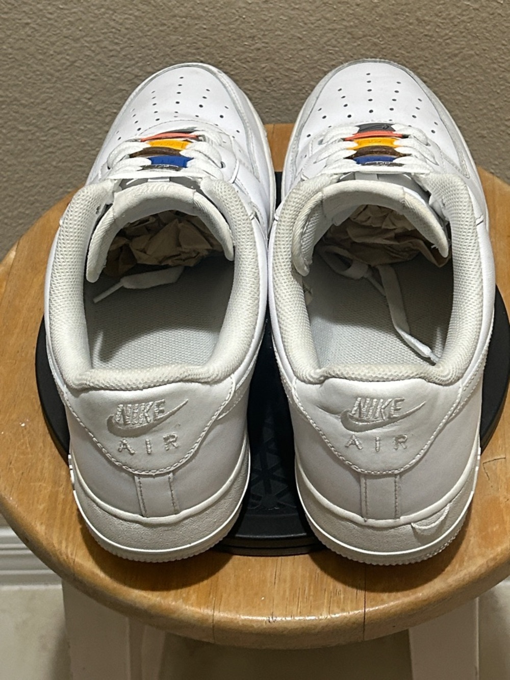 Nike Air Force 1 Low ‘07 White 315122-111 *Customized lace keepers* - Picture 4 of 7